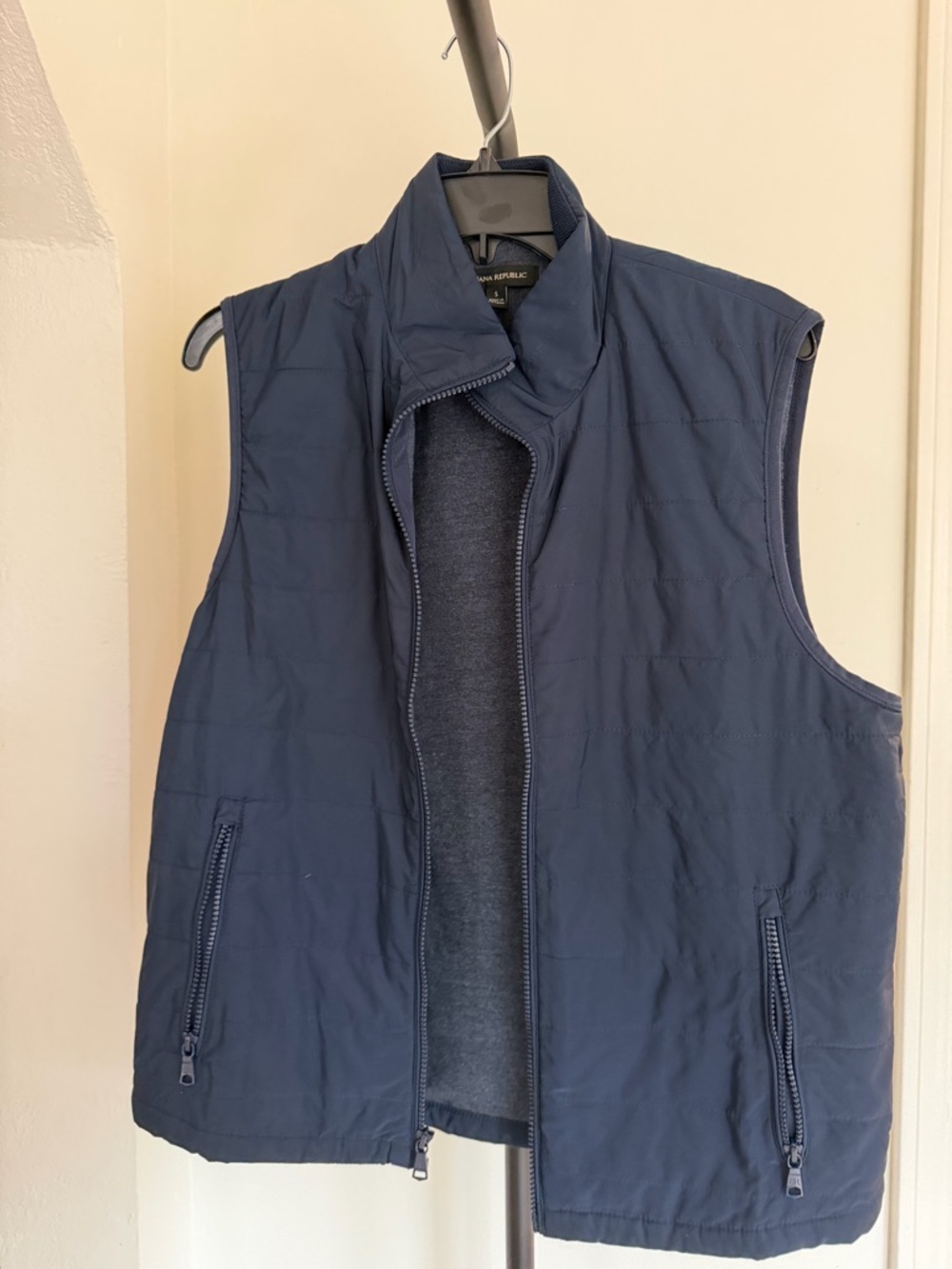 Banana Republic Lightweight Zip Vest Navy Blue Size Small